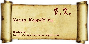 Vaisz Koppány névjegykártya